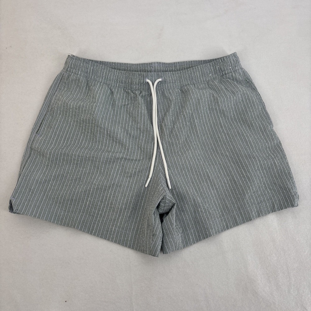 Abercrombie & Fitch Men's Relaxed Stretch Drawstring Lined Swim Trunks Large